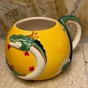 Dragon ballz animation large mug in yellow with a dragon draped around the cup